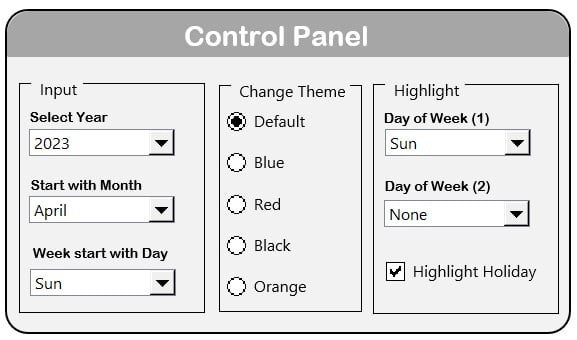 Control Panel