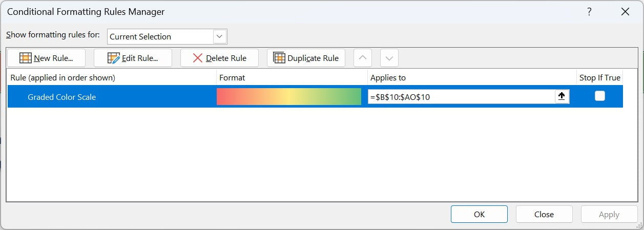 conditional formatting