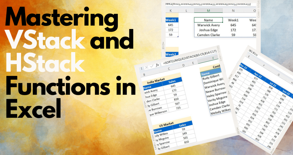 VSTACK and HSTACK formula in Excel