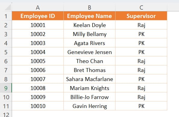 "Employee Master" worksheet