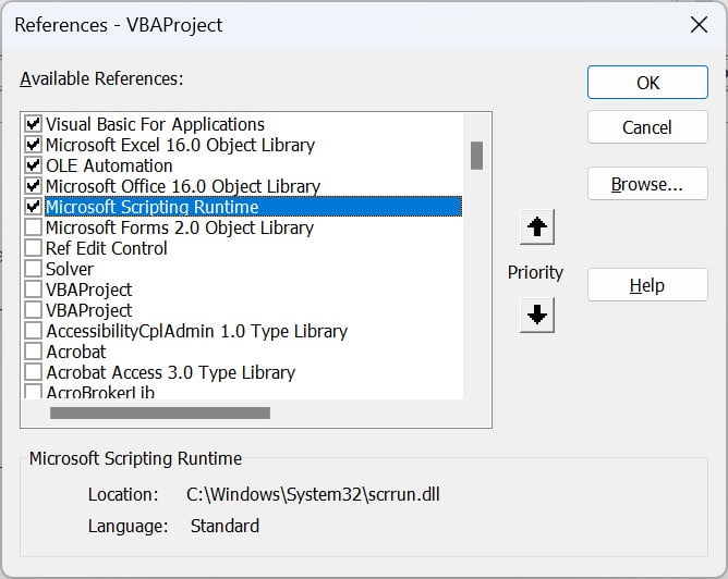 Microsoft Scripting Runtime