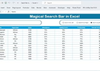 Magic Search Bar in Excel