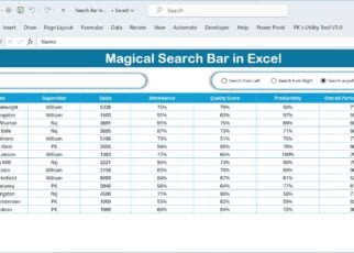 Magic Search Bar in Excel