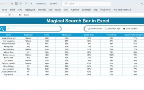 Magic Search Bar in Excel