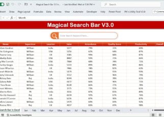 Magic Search Bar 3.0 in Excel