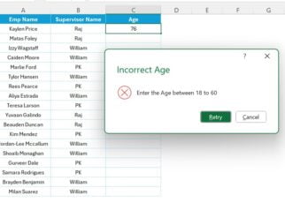 Data Validation for Employee Age