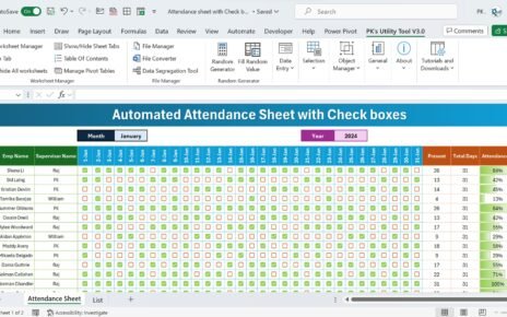 Monthly Attendance sheet in Excel with Check boxes