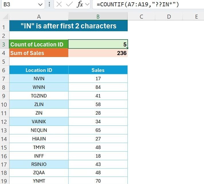 COUNTIF and SUMIF with Specific Condition