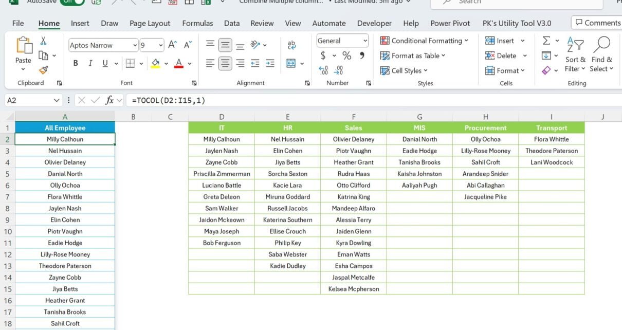 Combine Multiple columns Data