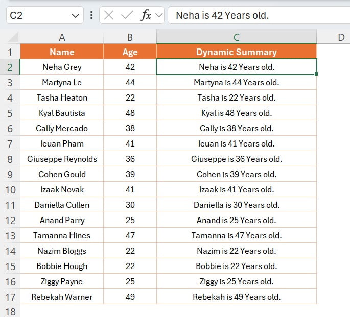 Creating Dynamic Summaries