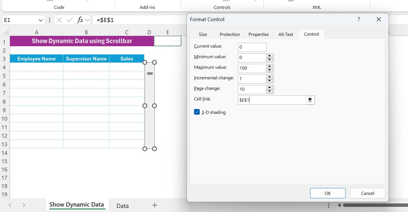 Format Control window