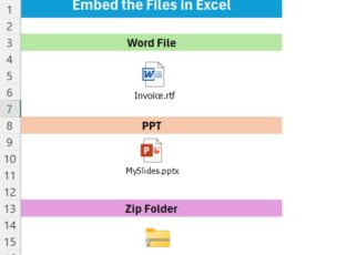 Embed the Files in Excel