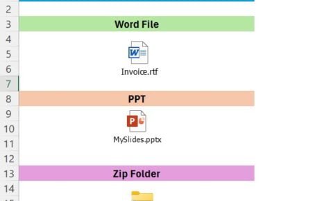 Embed the Files in Excel