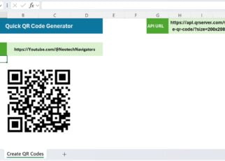 Quick QR code Generator in Excel