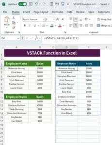 VSTACK Function in Excel with Examples - PK: An Excel Expert