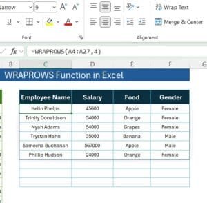 WRAPROWS Function in Excel with Examples - PK: An Excel Expert