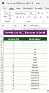How to use FACT Function in Excel with Examples - PK: An Excel Expert