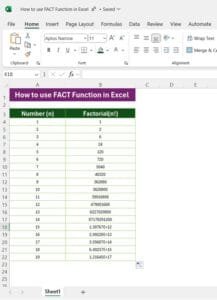 How to use FACT Function in Excel with Examples - PK: An Excel Expert image.