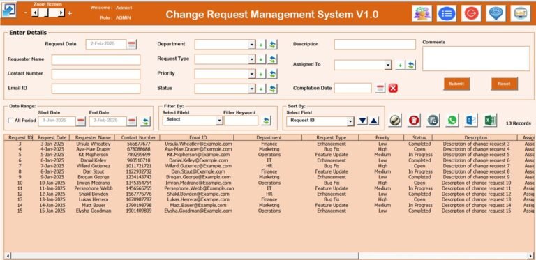 Change Request Management System V1.0 - PK: An Excel Expert