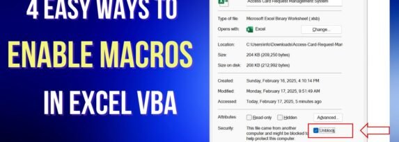 Enable Macros in Excel VBA