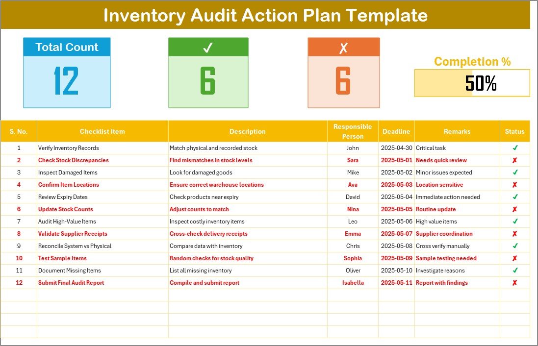 Inventory Audit Action Plan