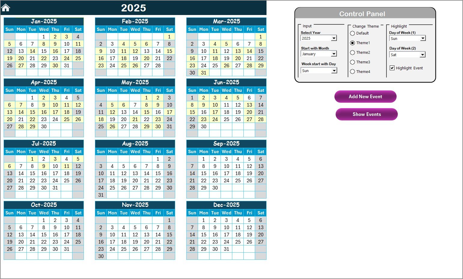 Annual View Sheet