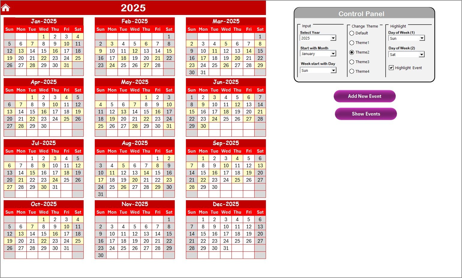 Annual View Sheet