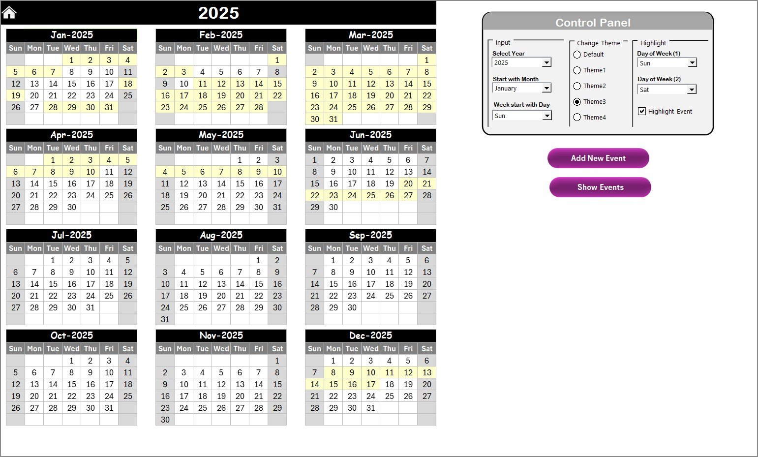 Annual View Sheet