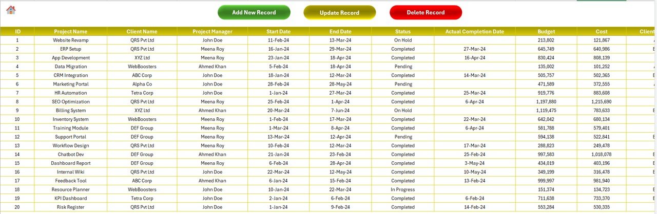 Data Entry Sheet