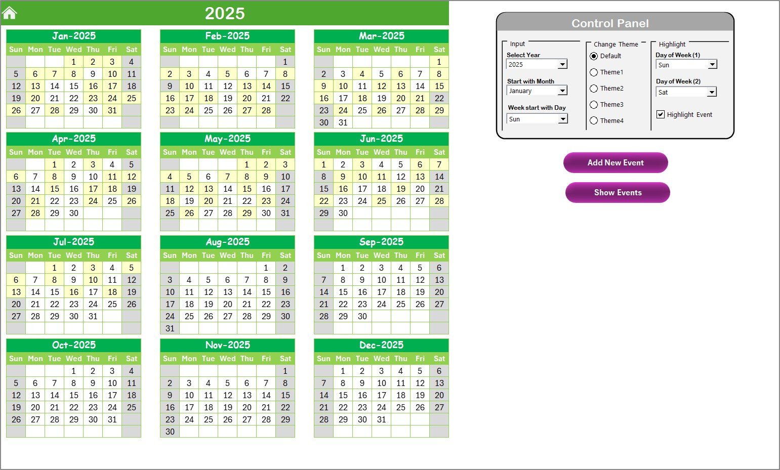 Annual View Sheet