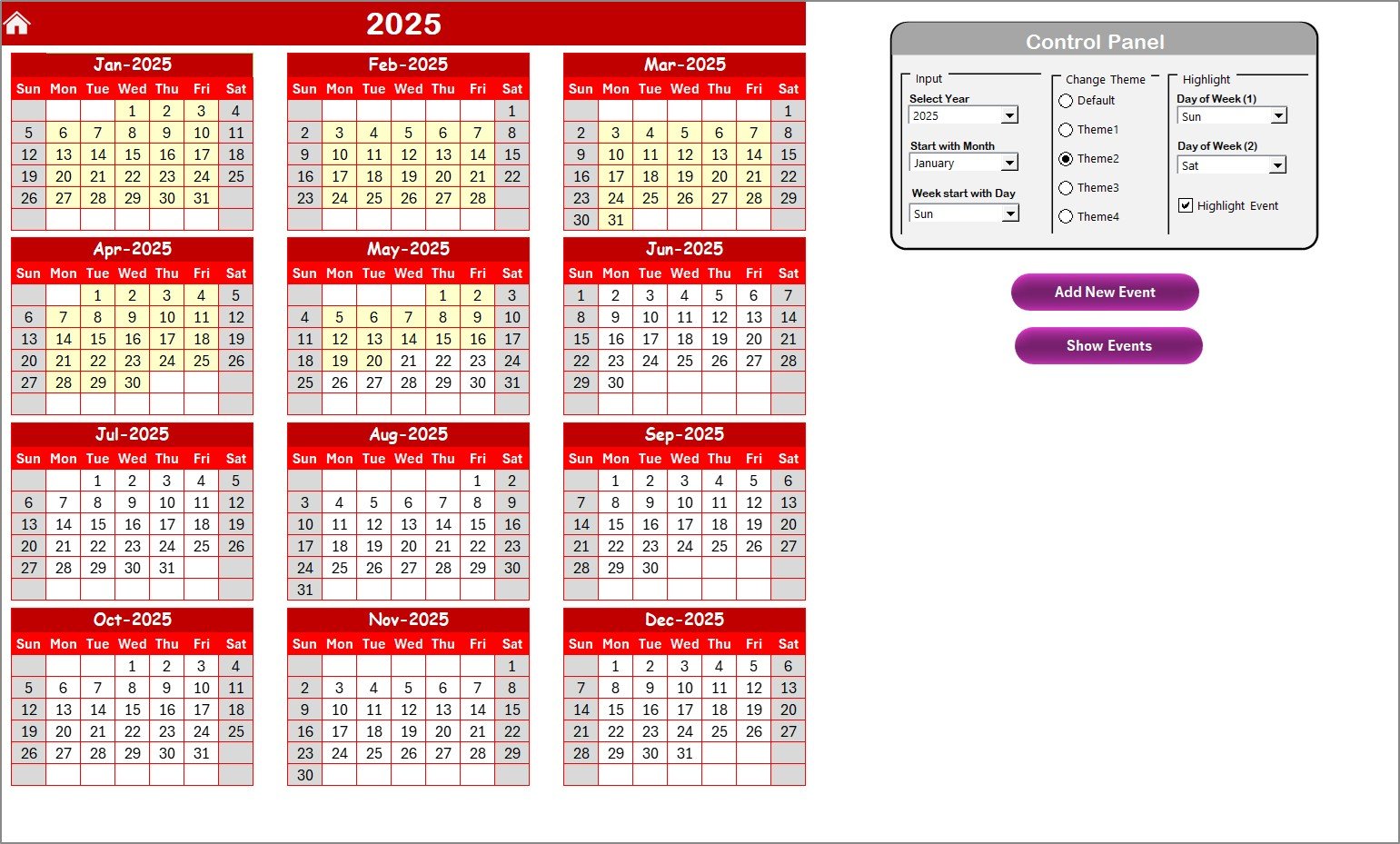 Annual View Sheet