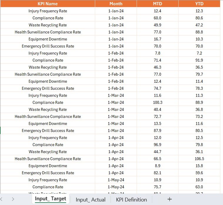 Input_Actual Sheet