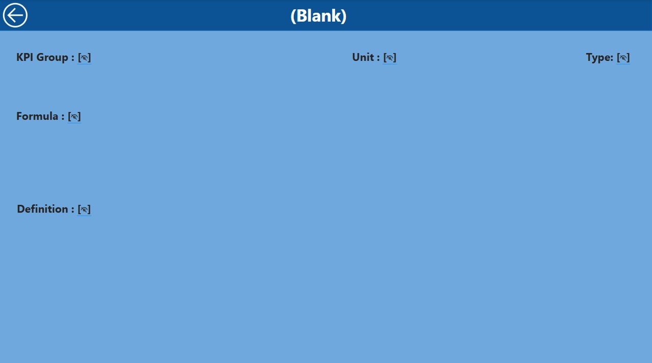 KPI Definition Page
