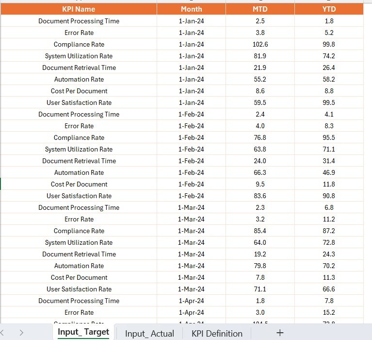 Input_Actual Sheet