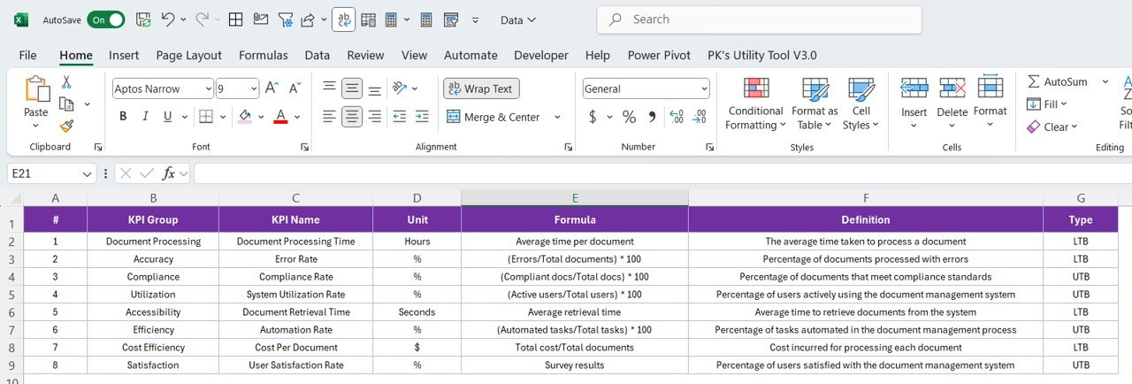 KPI_Definition Sheet