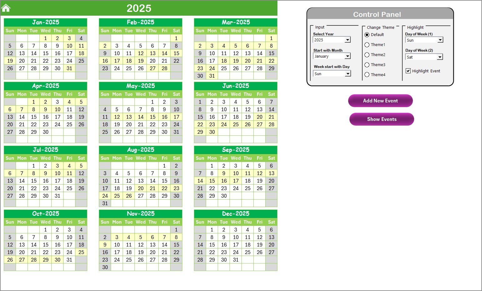 Annual View Sheet