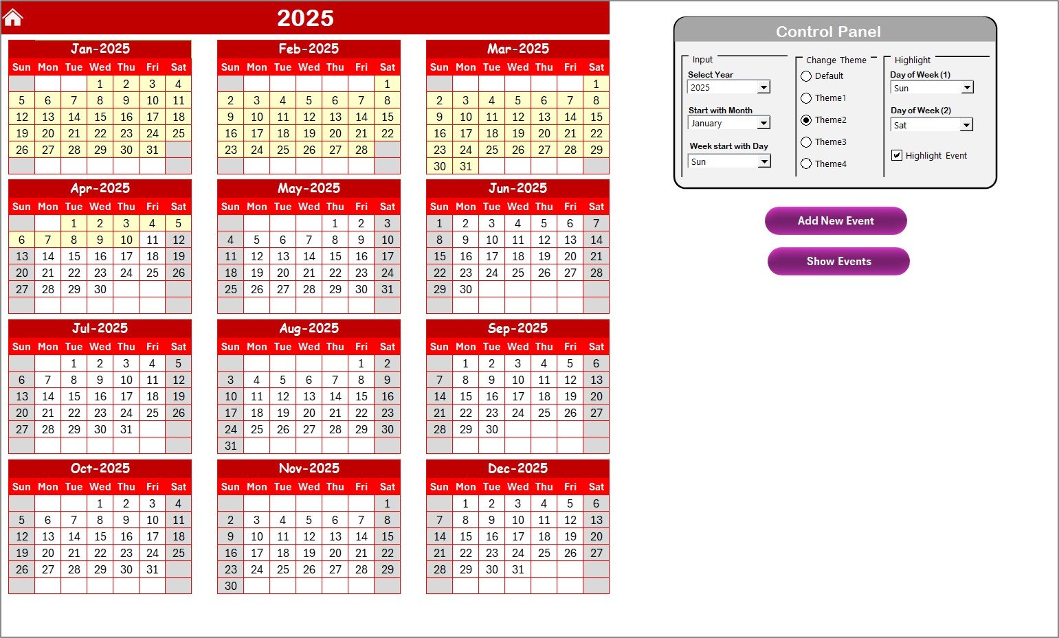 Annual View Sheet