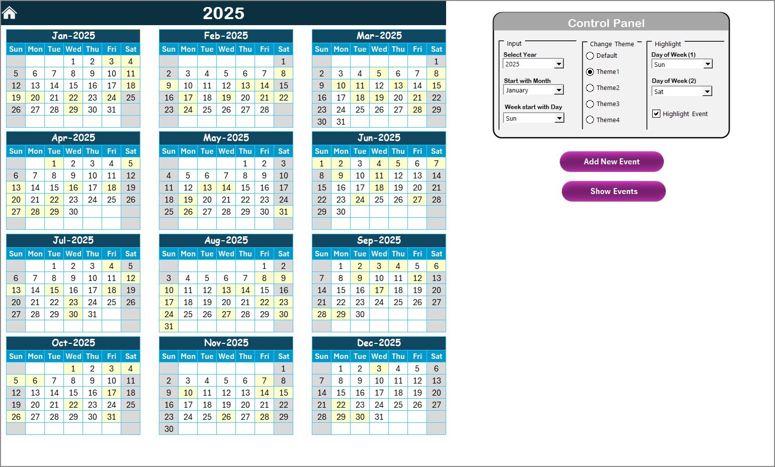 Annual View Sheet