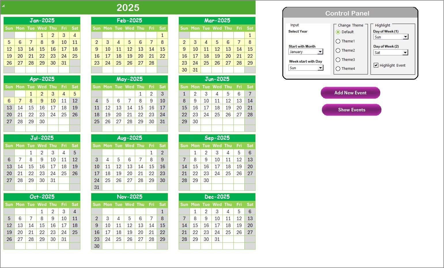 Annual View Sheet