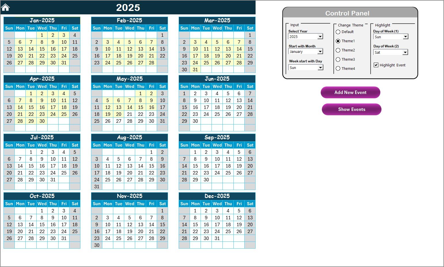 Annual View Sheet
