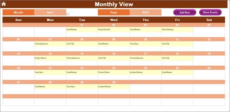 Technology Operations Remote Work Calendar in Excel - PK: An Excel Expert
