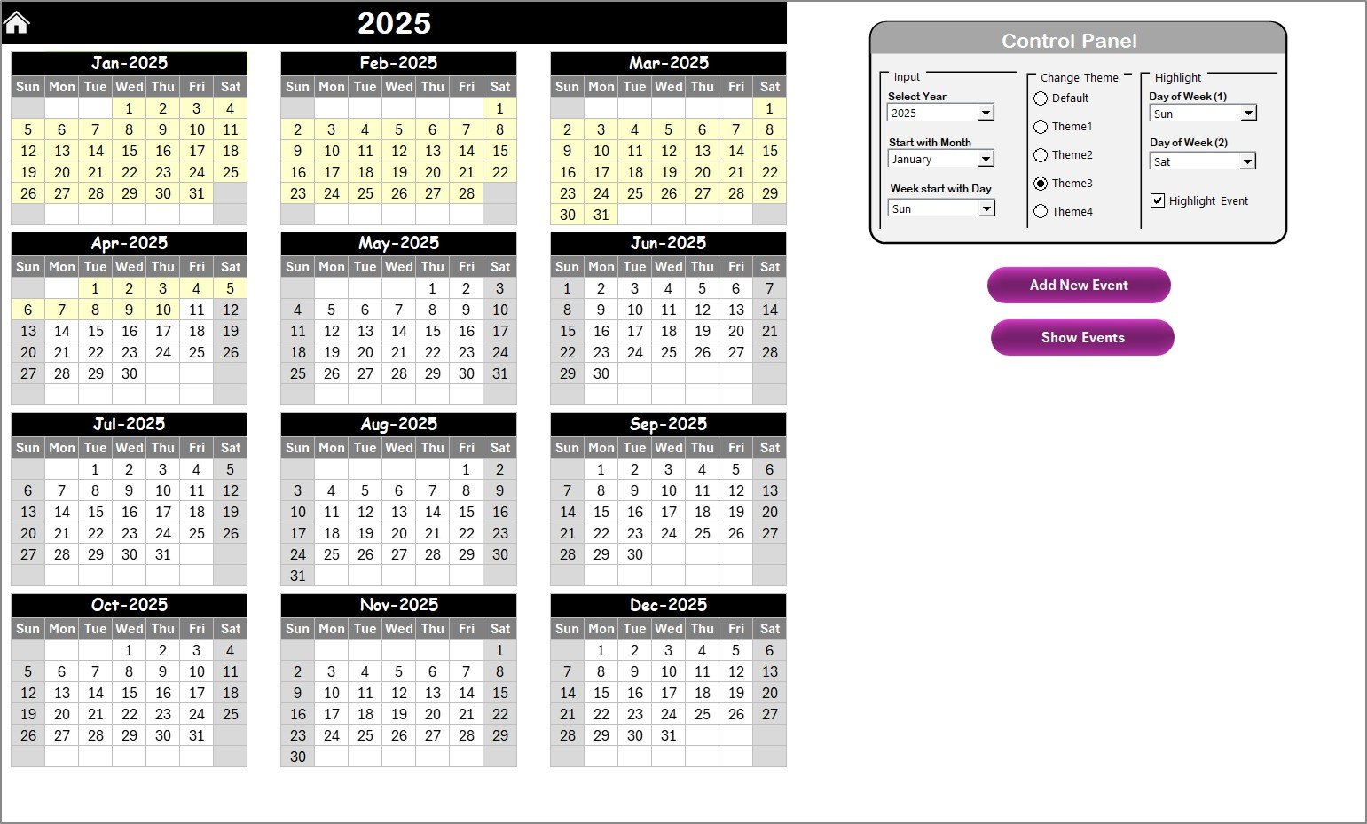 Annual View Sheet