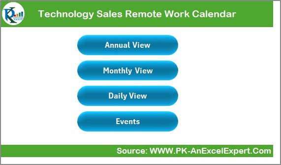 Technology Sales Remote Work Calendar