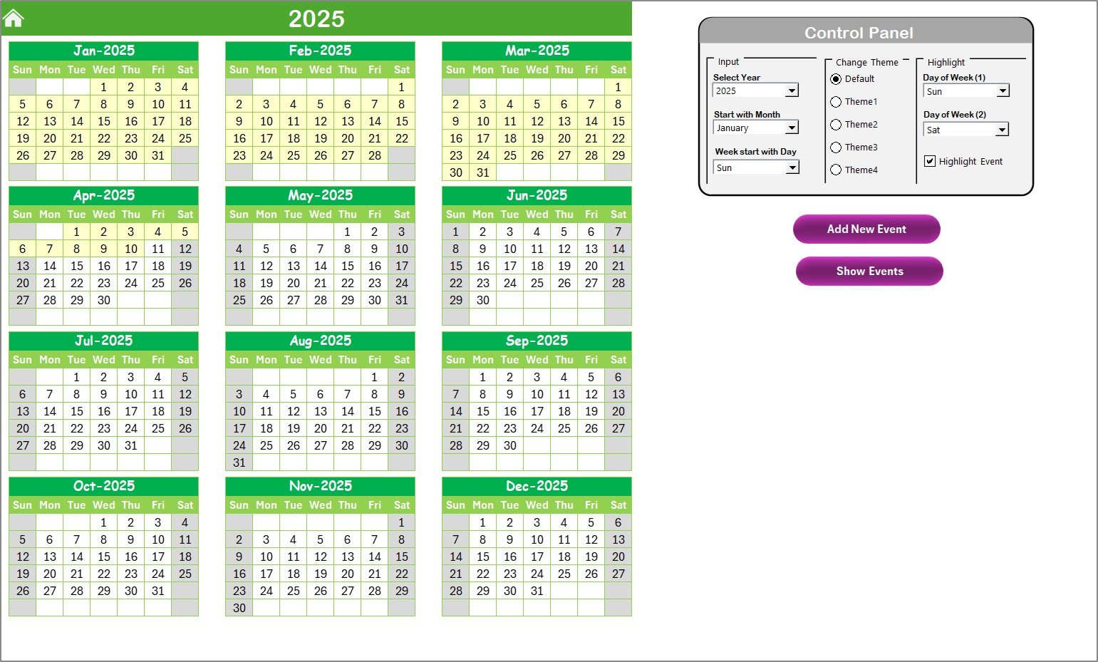 Annual View Sheet