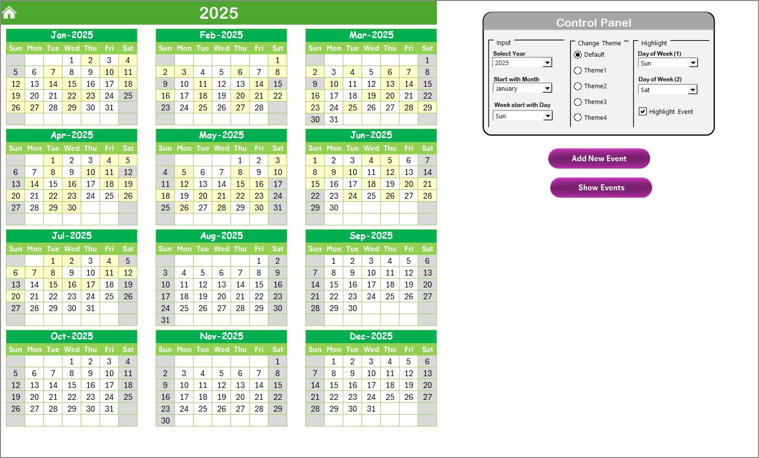 Annual View Sheet