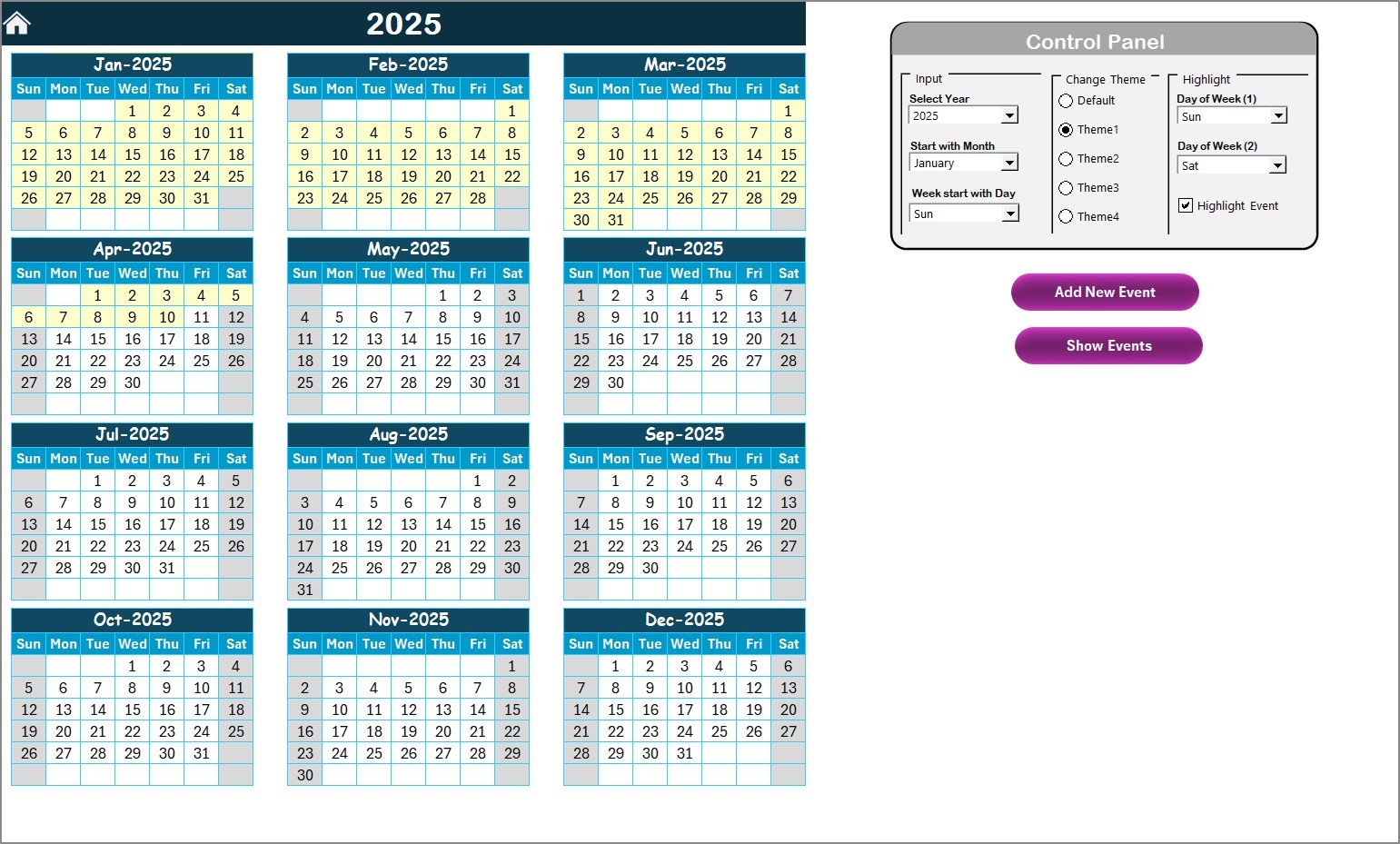 Annual View Sheet