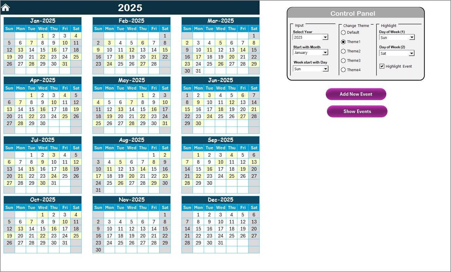Annual View Sheet