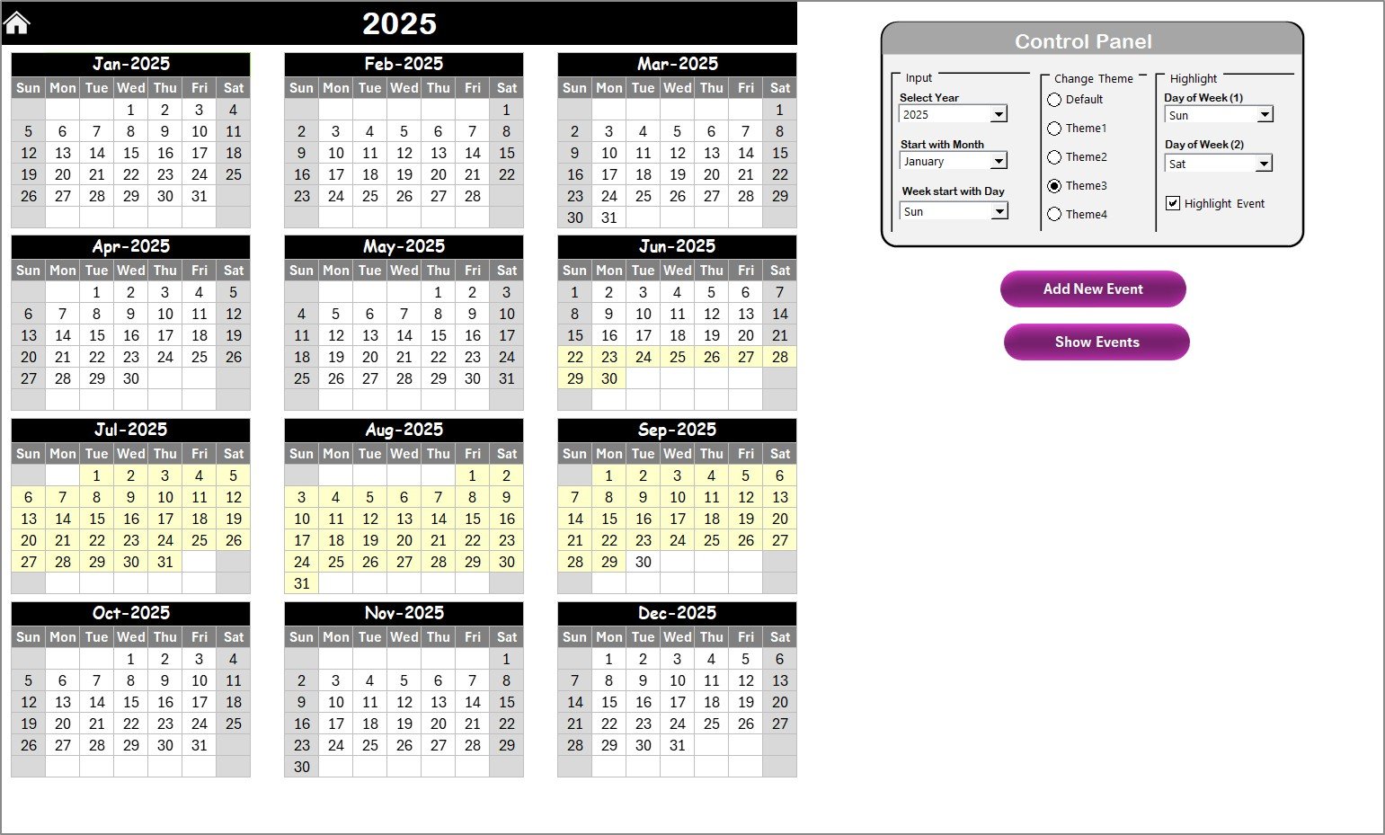Annual View Sheet
