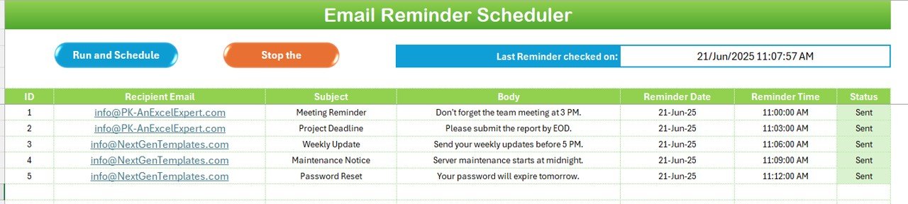 Email Reminder Scheduler