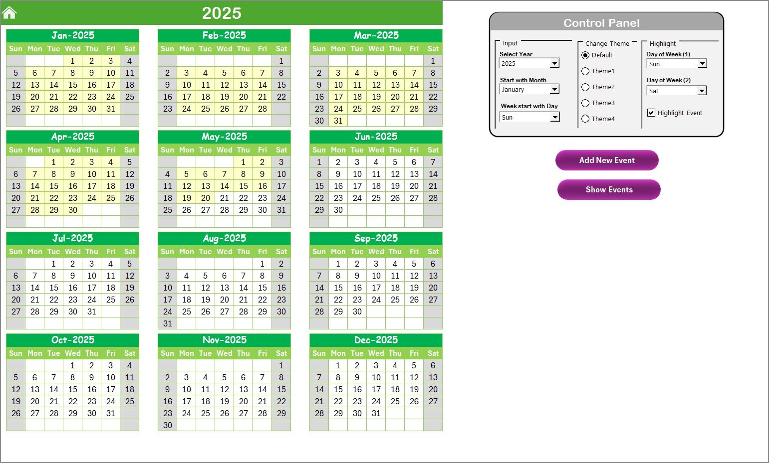 Annual View Sheet